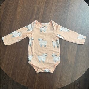 Baby Sheep Print Long Sleeve Onesie